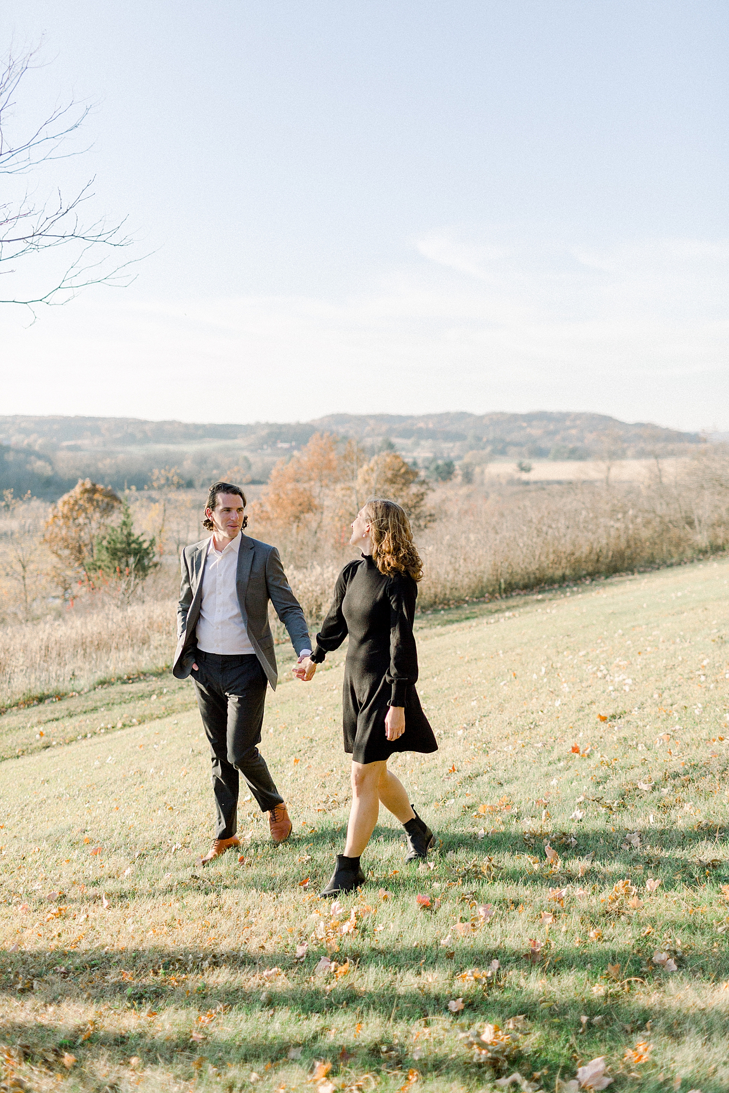 Spring Green Rolling Hills Engagement Session