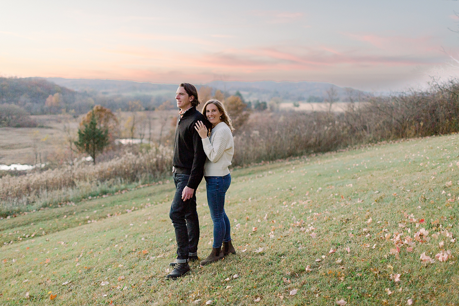 Spring Green Rolling Hills Engagement Session