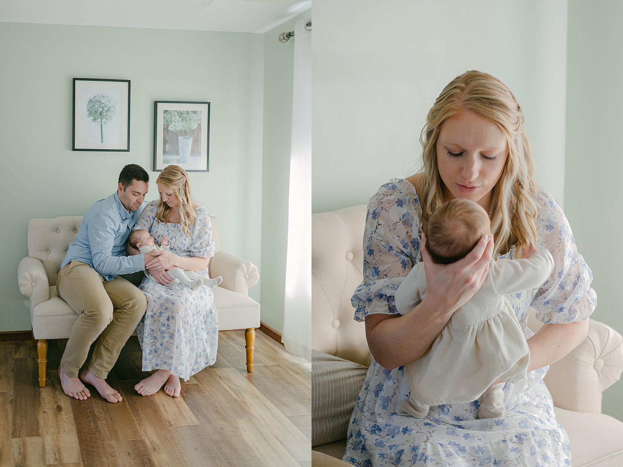 parents with their baby girl at a Newborn Session in Green Bay
